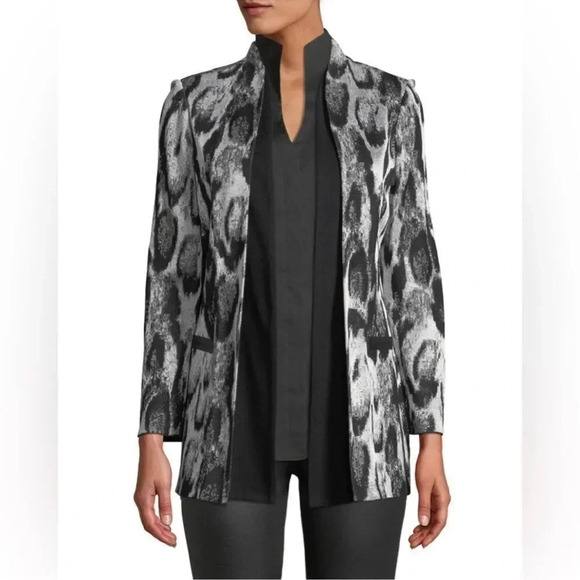 Misook "Snow Leopard" knit jacket Large - Picture 10 of 12